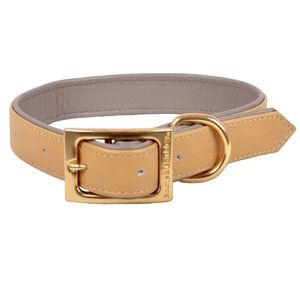 Flat Leather Dog Collar 🐶 Caramel